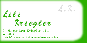 lili kriegler business card